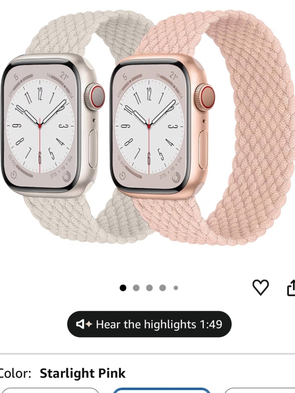 2 Pack Braided Solo Loop For Apple Watch Band